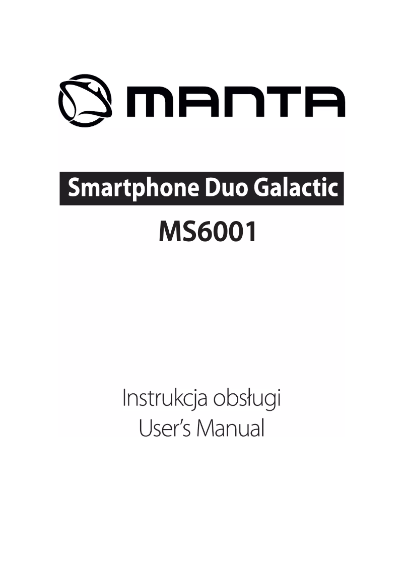 Page n°1 - Manuel utilisateur Manta Duo Galactic MS6001