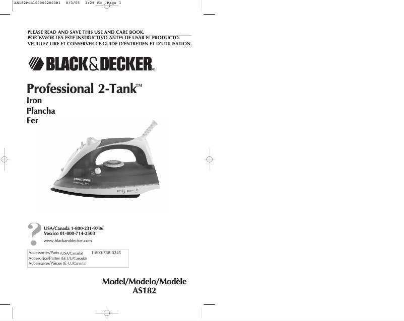 Page n°1 - Manuel utilisateur Black & Decker AS182