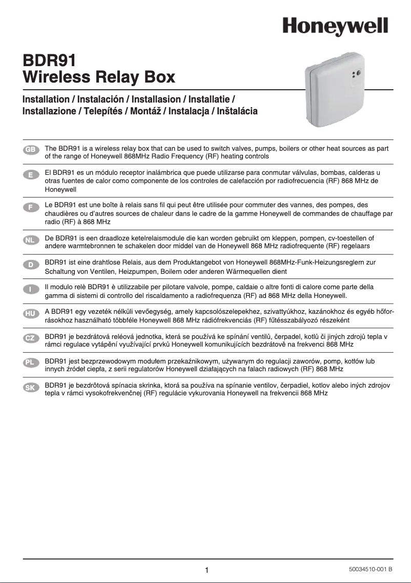 Image de la première page du manuel de l'appareil BDR91