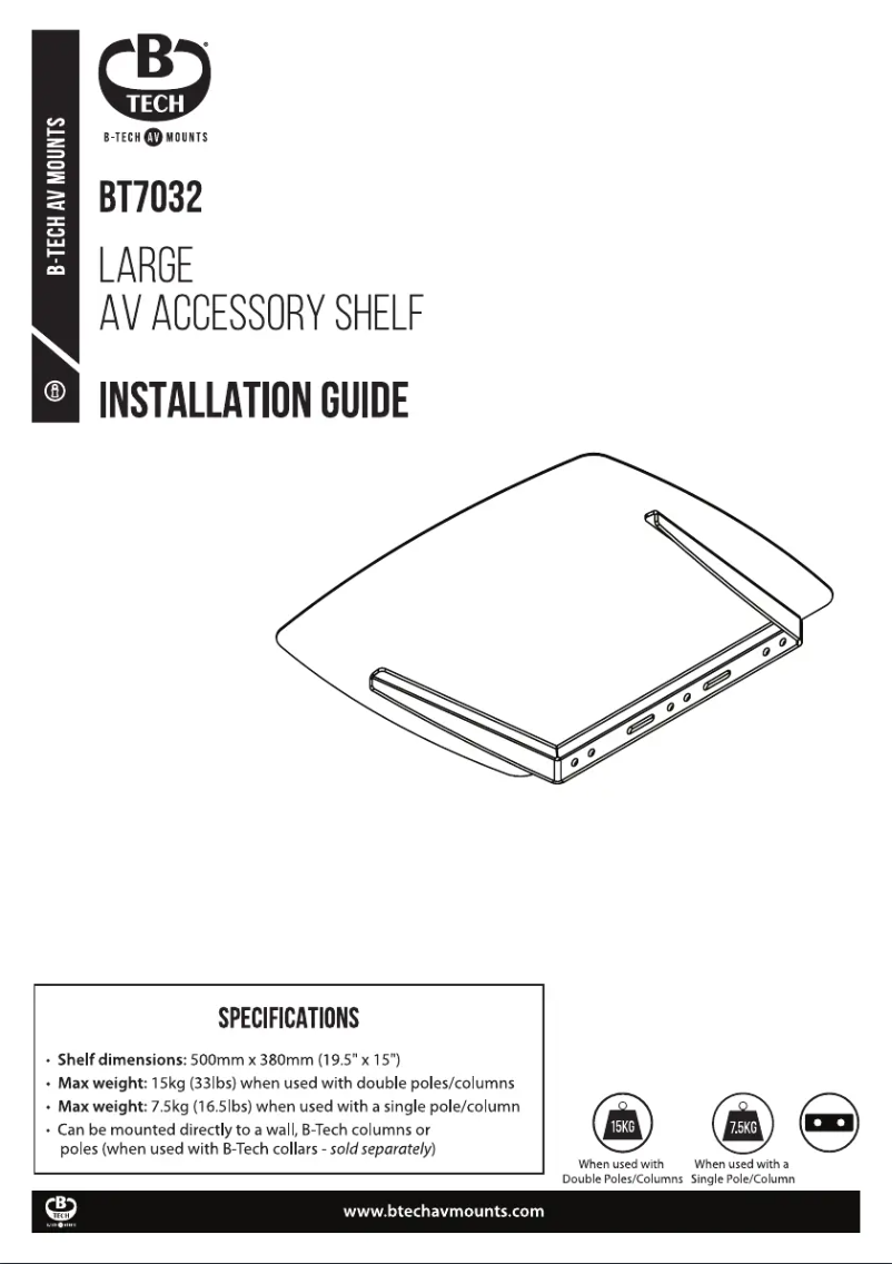 Page n°1 - Guide d'installation B-Tech BT7032