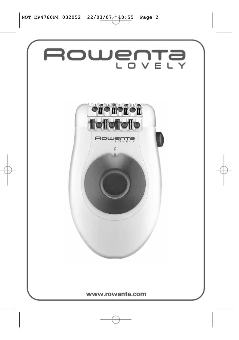 Page 1 de la notice Manuel utilisateur Rowenta EP4760