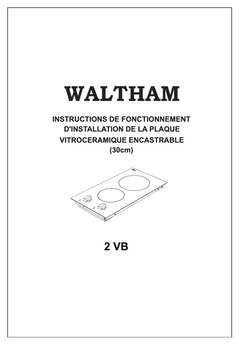 Page n°1 - Manuel utilisateur Waltham 2 VB