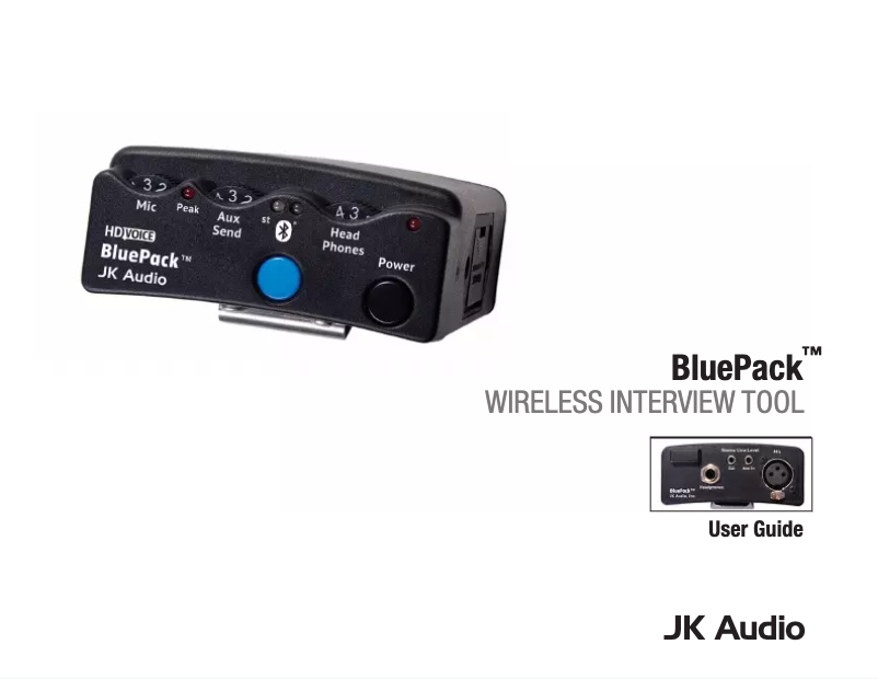 Page n°1 - Manuel utilisateur JK Audio BluePack
