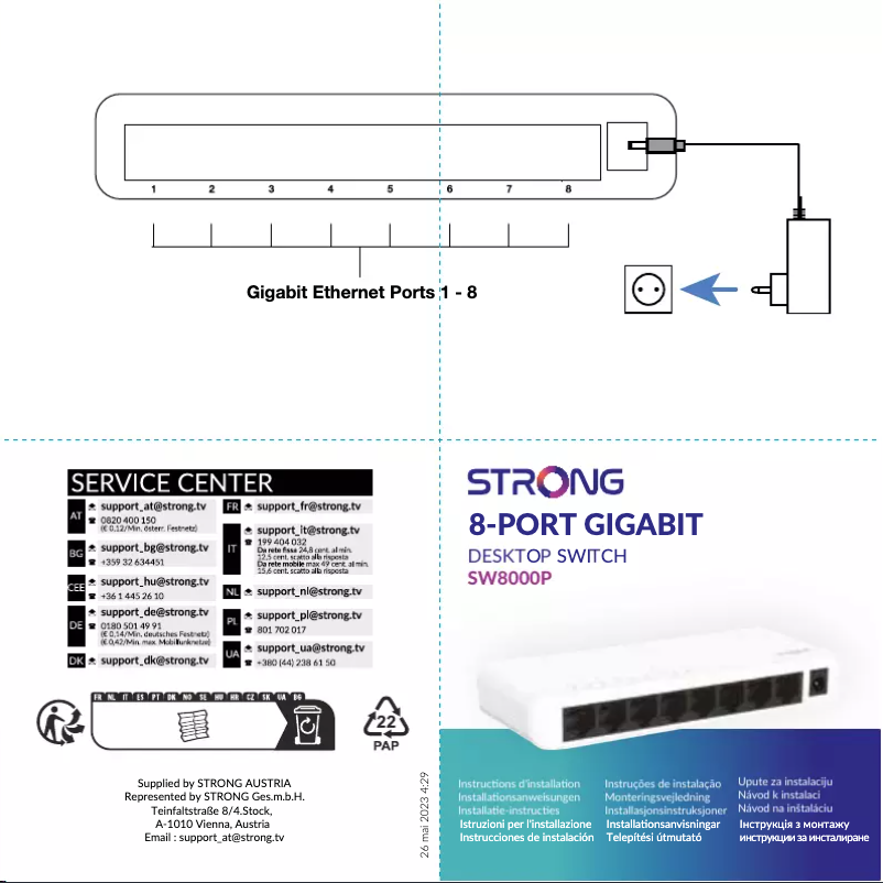 Page n°1 - Manuel utilisateur Strong SW8000P