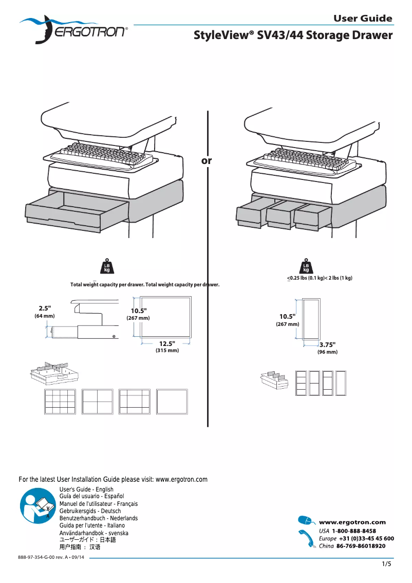Page n°1 - Manuel utilisateur Ergotron 97-862