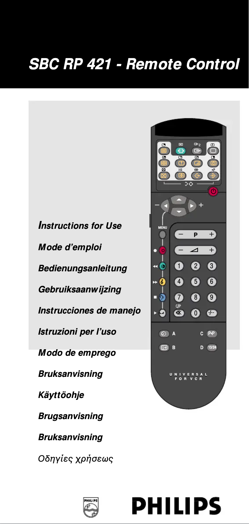 Page 1 of the manual User Manual Philips SBC RP 421