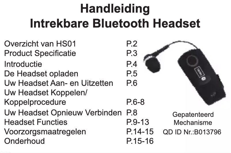 Página 1 del manual Manual de usuario Trebs HS01