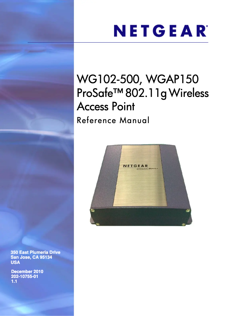 Page 1 de la notice Manuel utilisateur Netgear WGAP150