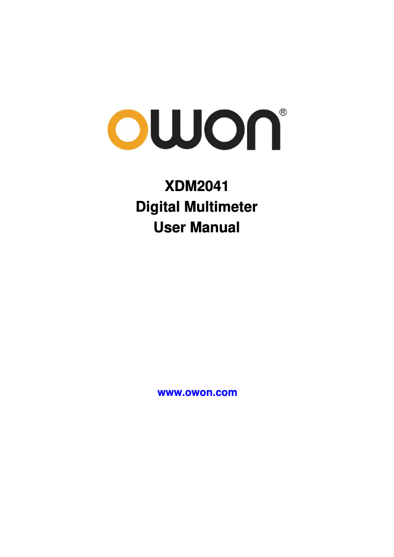 Page 1 de la notice Manuel utilisateur Owon XDM2041