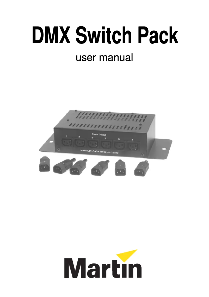 Image de la première page du manuel de l'appareil DMX Switch Pack