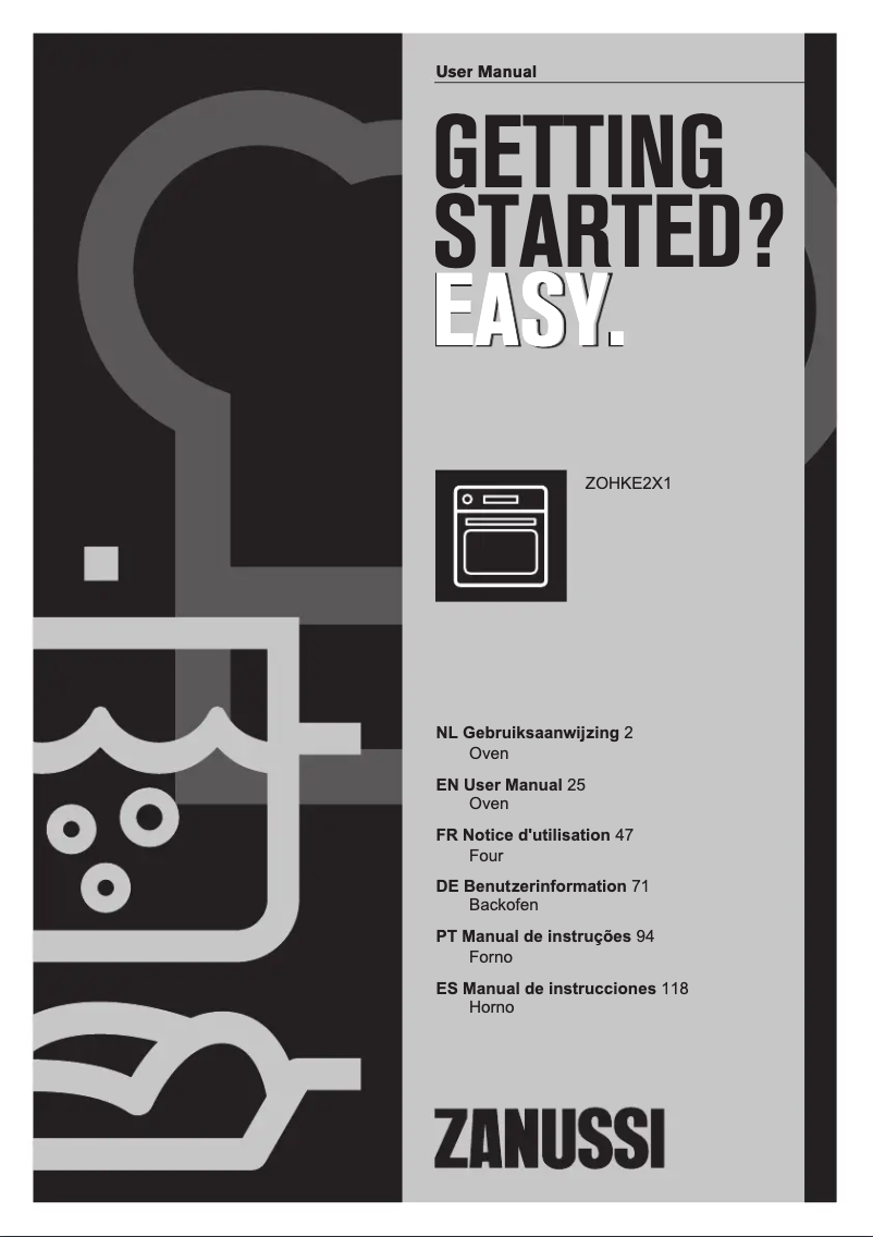 Page 1 de la notice Manuel utilisateur Zanussi ZOHKE2X1