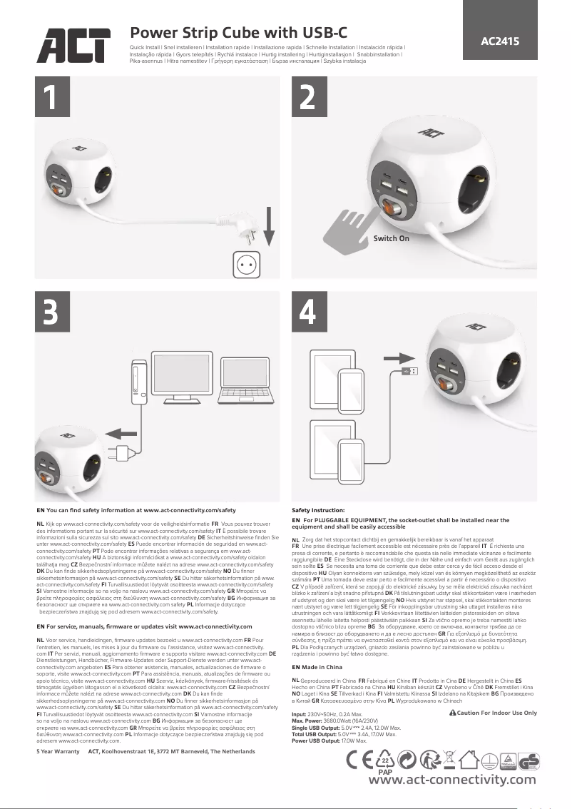 Image de la première page du manuel de l'appareil AC2415