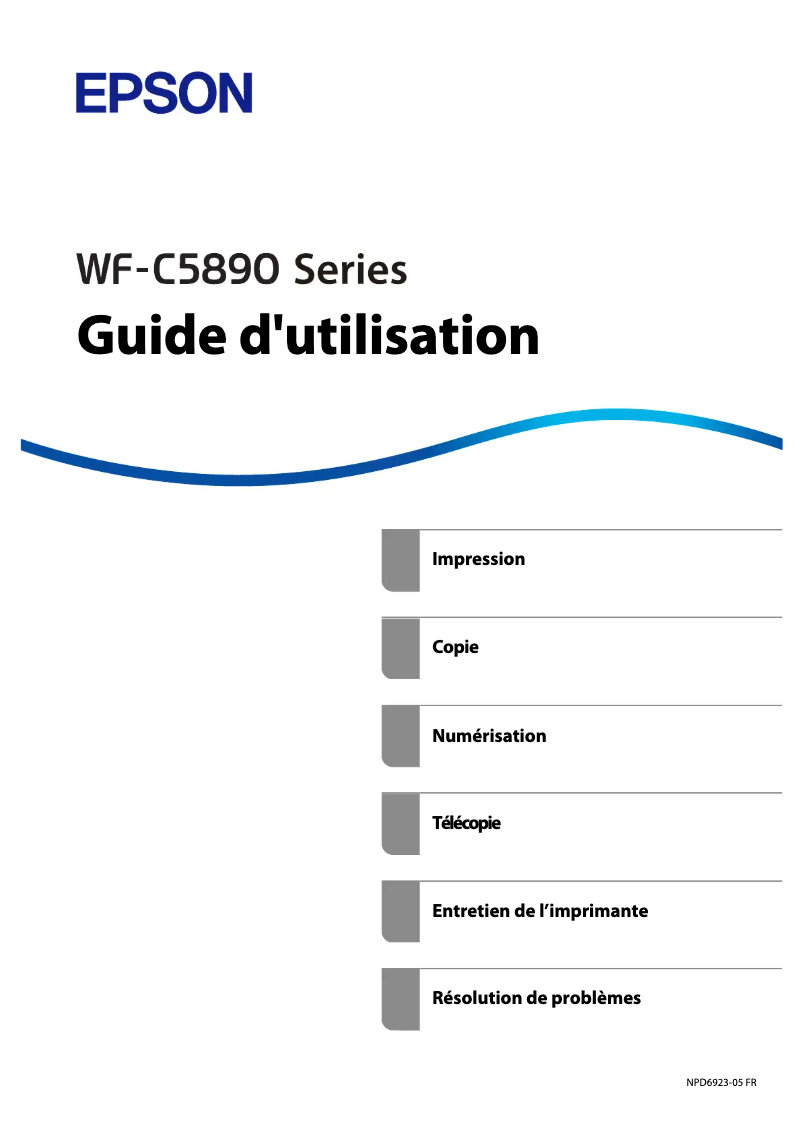 Page 1 de la notice Manuel utilisateur Epson WorkForce Pro WF-C5890DWF