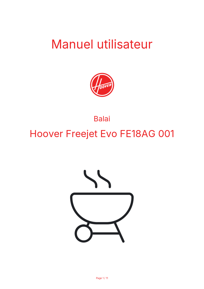 Image de la première page du manuel de l'appareil Freejet Evo FE18AG 001