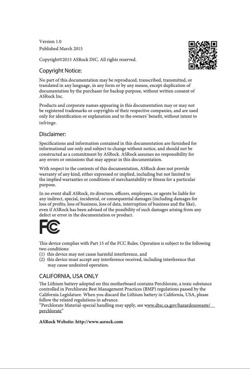 Page n°1 - Manuel utilisateur Asrock X99 Extreme4/3.1
