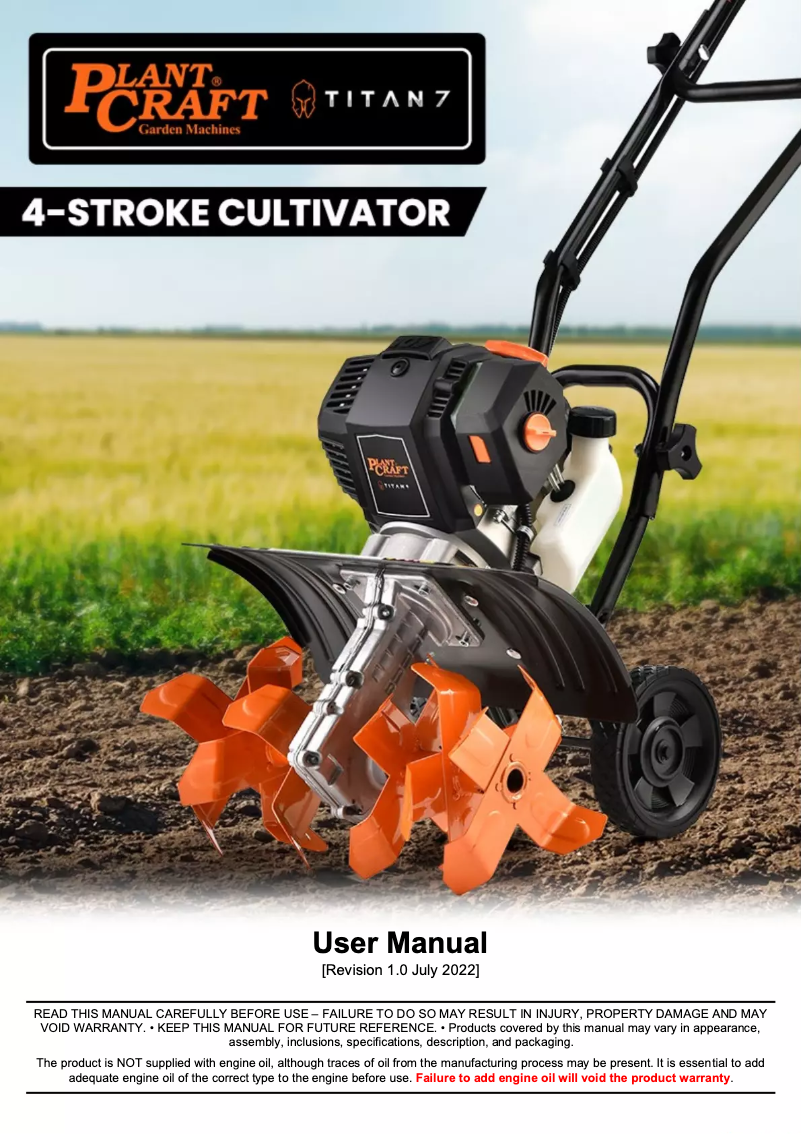 Page n°1 - Manuel utilisateur Plant Craft Titan 9