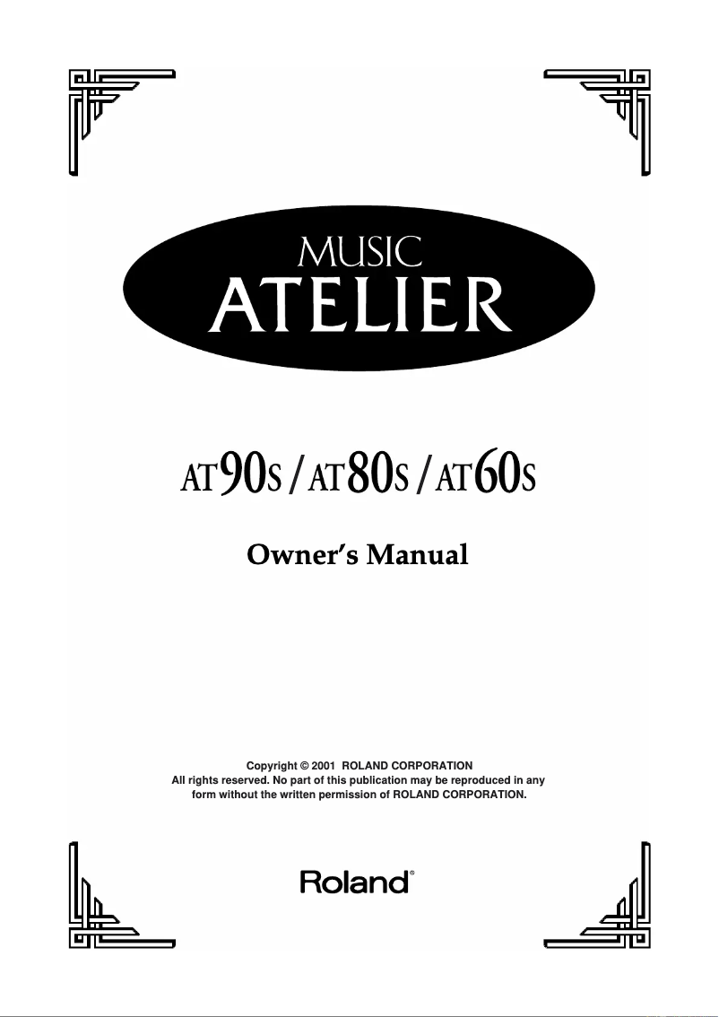 Page n°1 - Manuel utilisateur Roland Music Atelier AT-60S