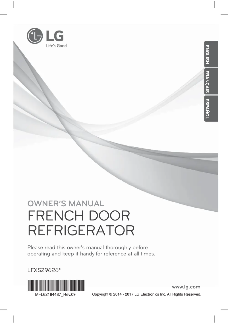 Page 1 de la notice Manuel utilisateur LG LFXS29626W