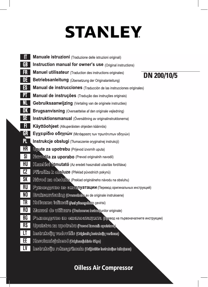 Página 1 del manual Manual de usuario Stanley DN 200/10/5