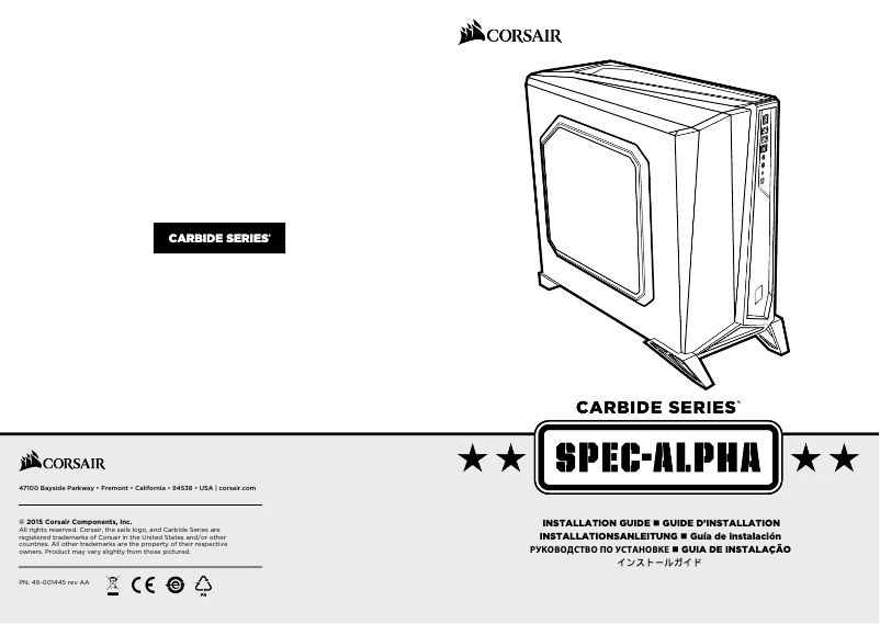 Page 1 de la notice Manuel utilisateur Corsair Carbide SPEC-Alpha