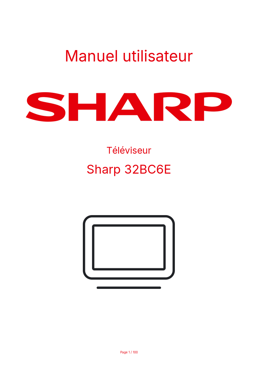 Page n°1 - Manuel utilisateur Sharp 32BC6E