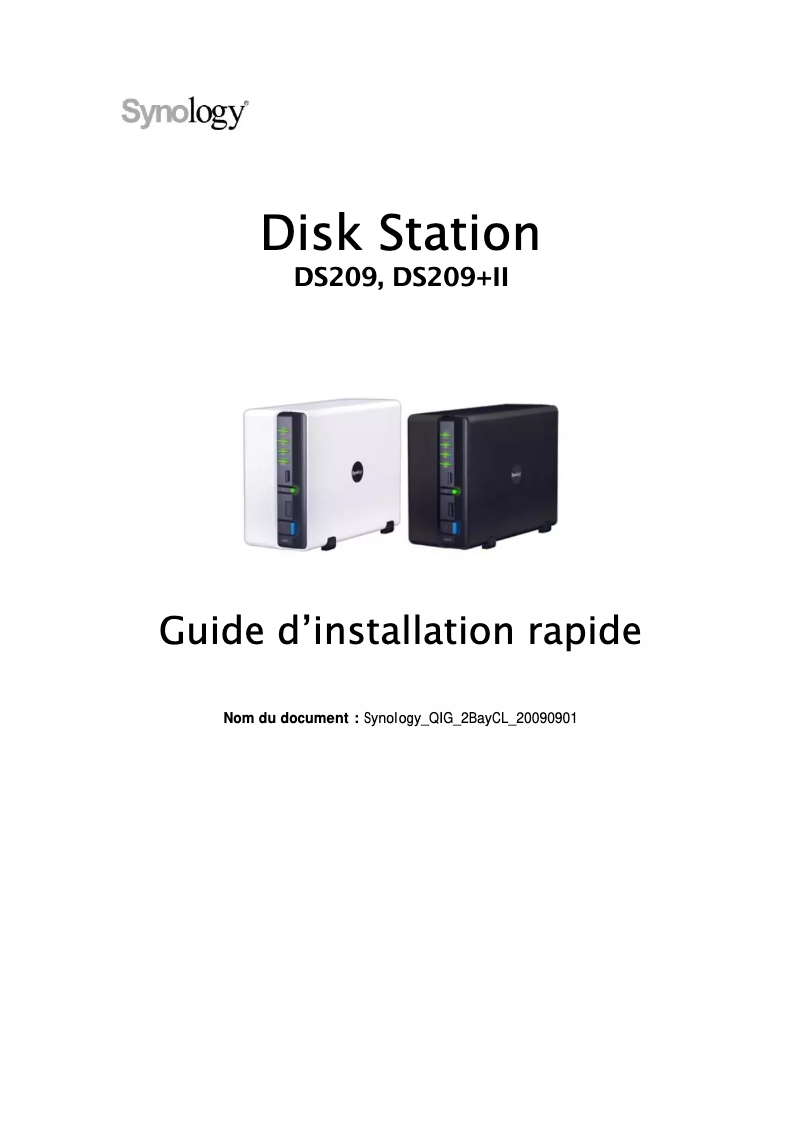 Image de la première page du manuel de l'appareil DiskStation DS209