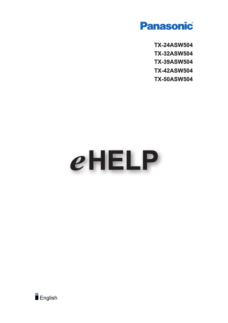 Image de la première page du manuel de l'appareil Viera TX-50ASW504