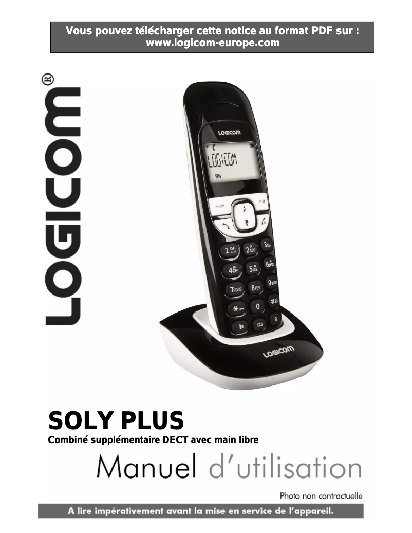 Page 1 de la notice Manuel utilisateur Logicom Soly Plus