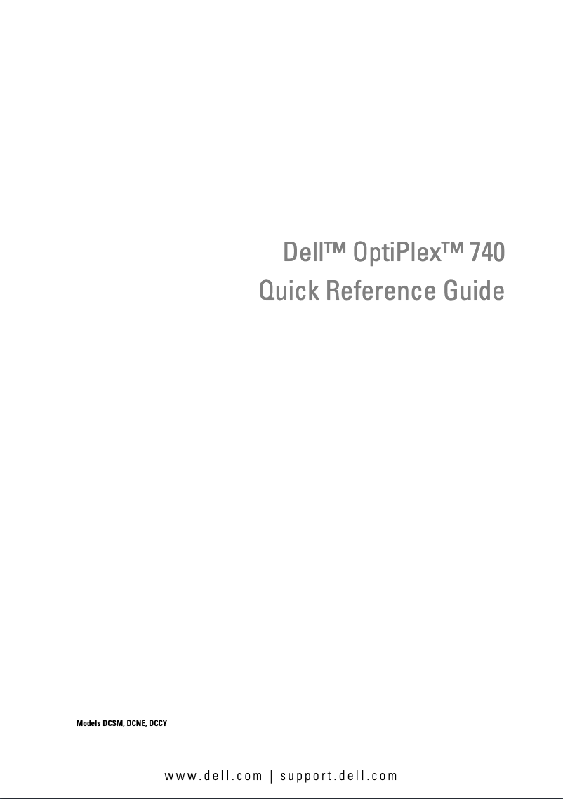 Image de la première page du manuel de l'appareil Optiplex 740
