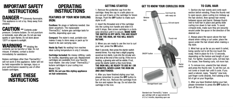 Page 1 de la notice Manuel utilisateur Conair MiniPRO TC605N