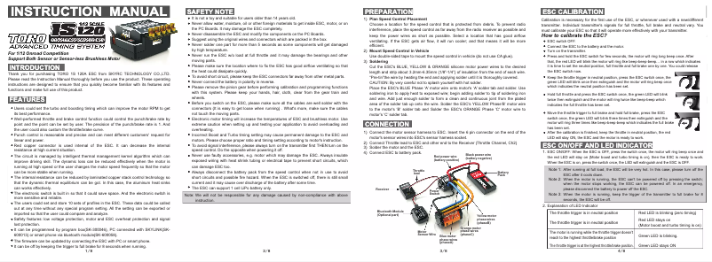 Page 1 de la notice Manuel utilisateur SkyRC Toro TS120A