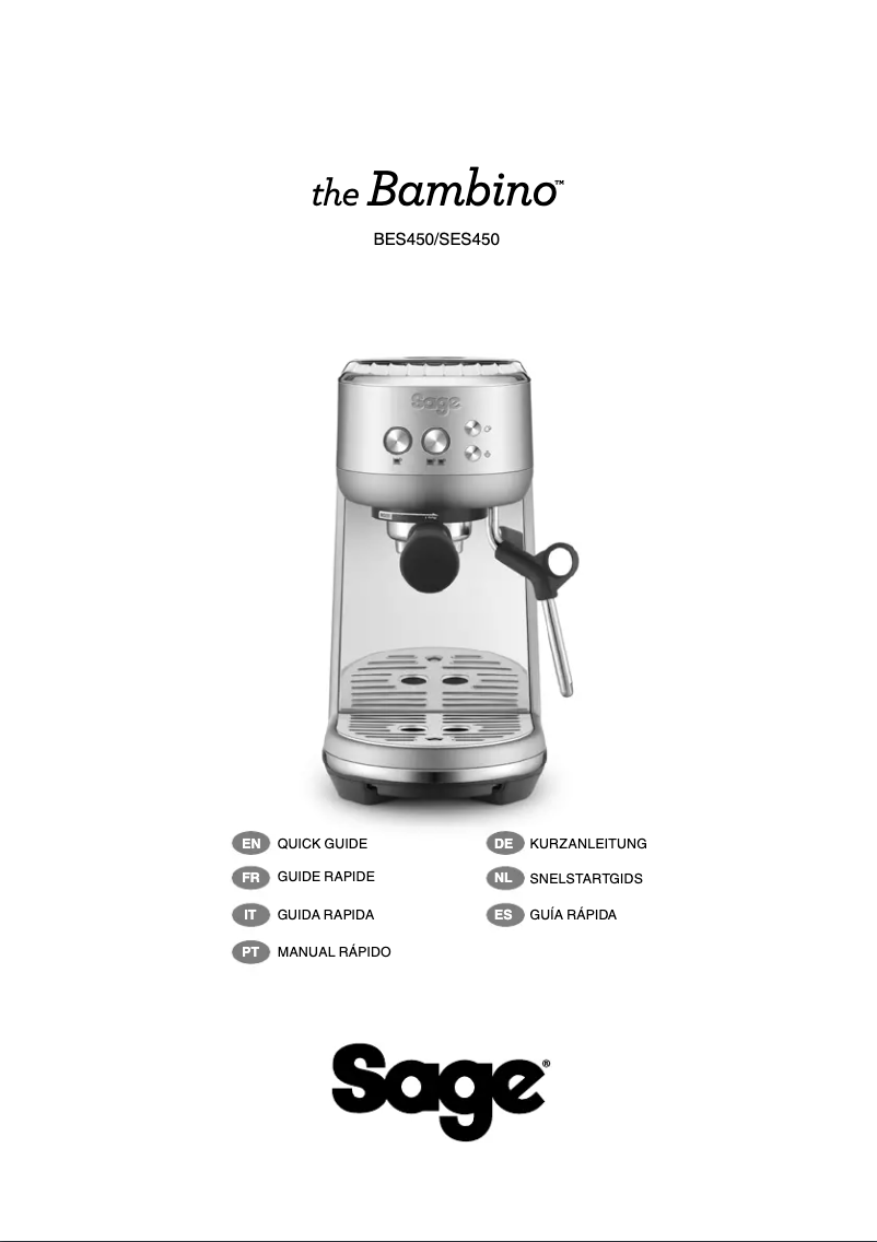 Image de la première page du manuel de l'appareil The Bambino BES450