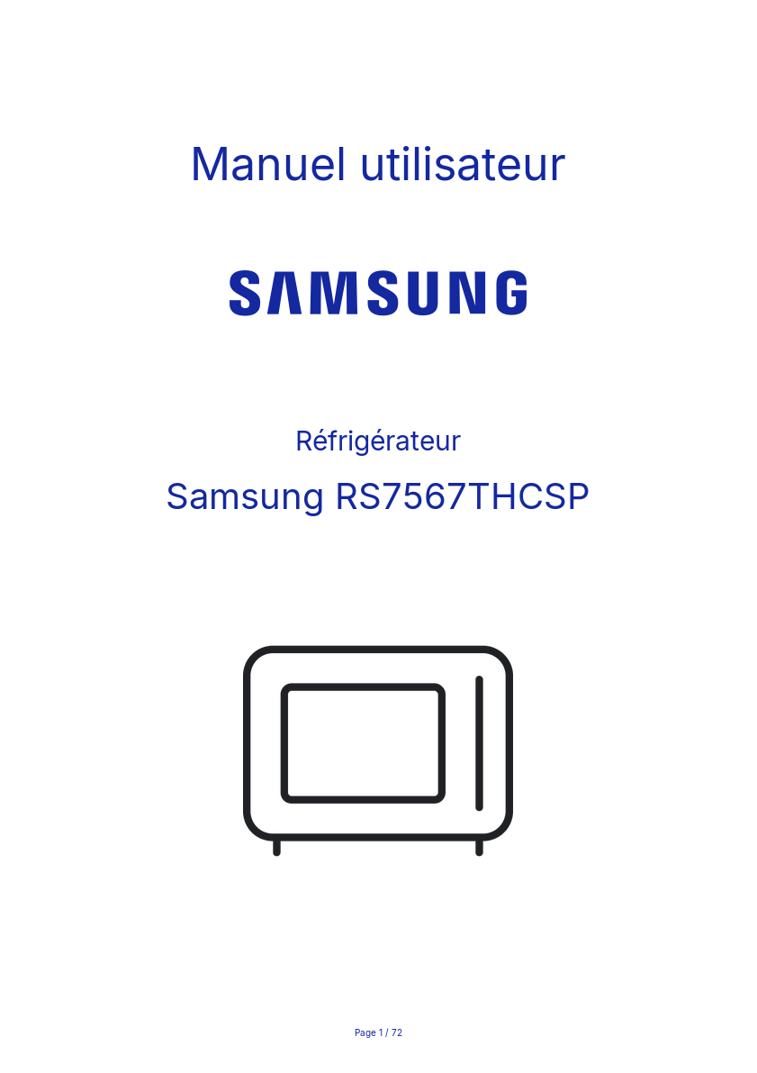 Image de la première page du manuel de l'appareil RS7567THCSP