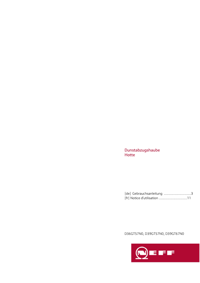 Page 1 de la notice Manuel utilisateur Neff D36GT57N0