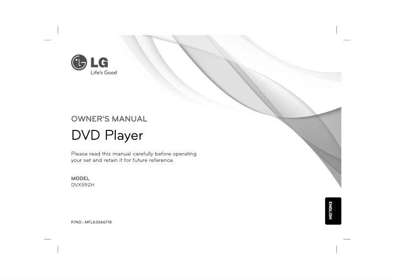Page n°1 - Manuel utilisateur LG DVX592H