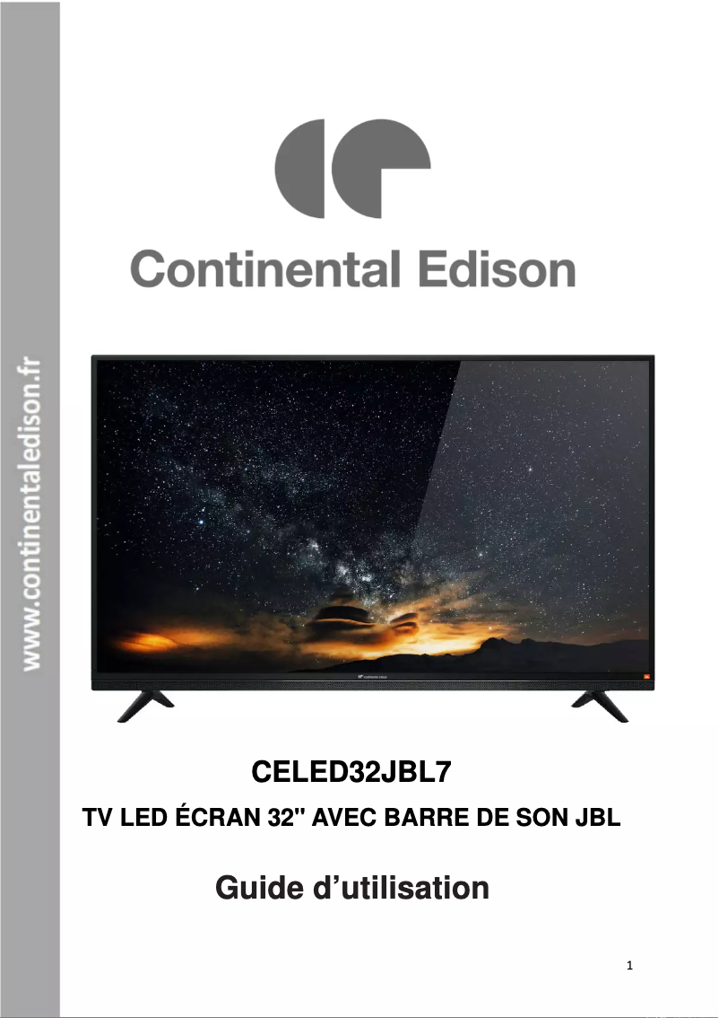 Image de la première page du manuel de l'appareil CELED32JBL7