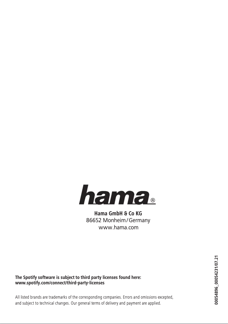 Page n°1 - Manuel utilisateur Hama DR36SBT
