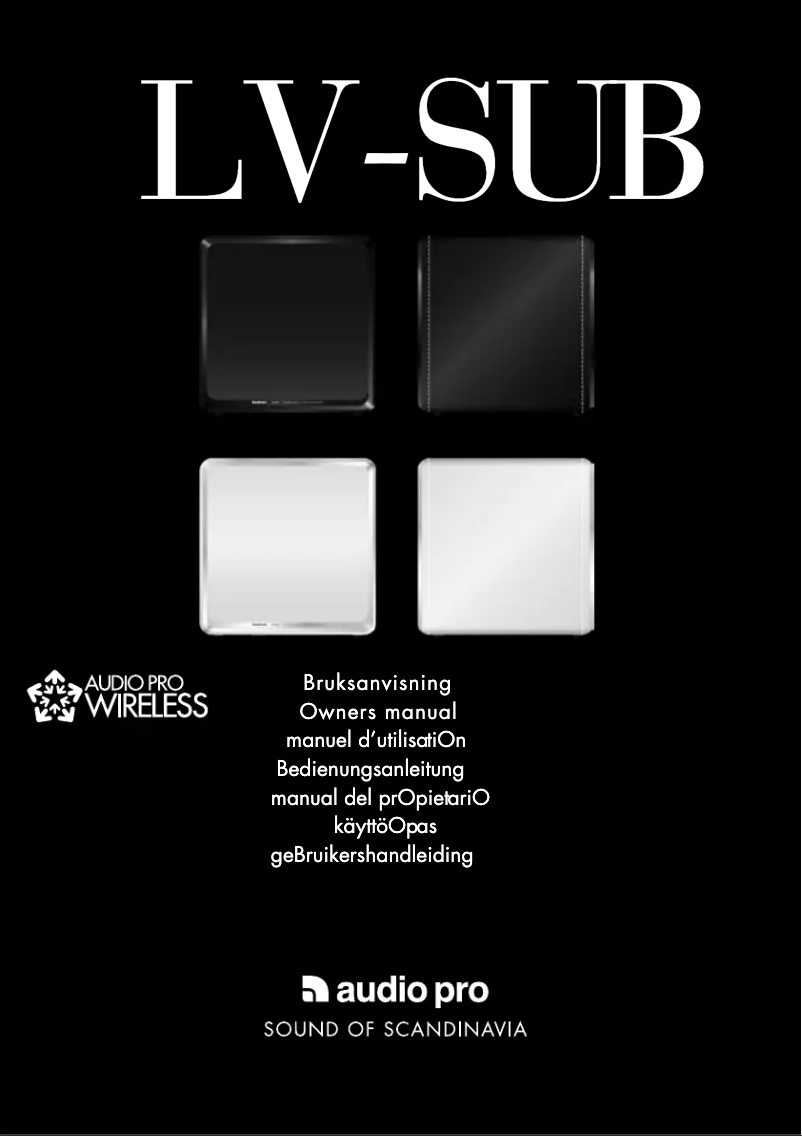Page 1 de la notice Manuel utilisateur Audio Pro LV Sub