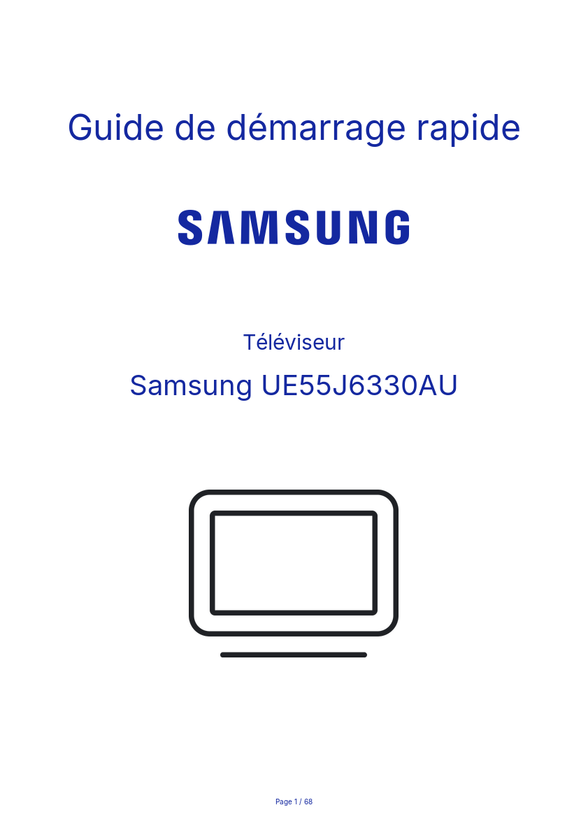 Image de la première page du manuel de l'appareil UE55J6330AU