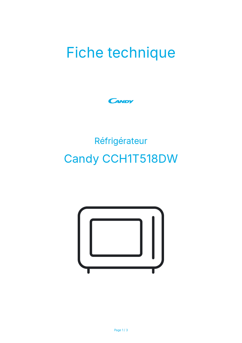 Image de la première page du manuel de l'appareil CCH1T518DW