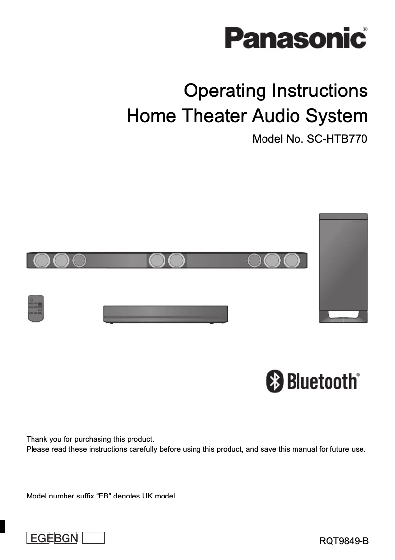 Página 1 del manual Manual de usuario Panasonic SC-HTB770