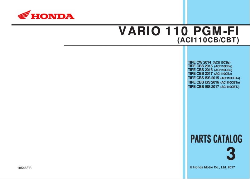 Image de la première page du manuel de l'appareil Vario 110 (2017)