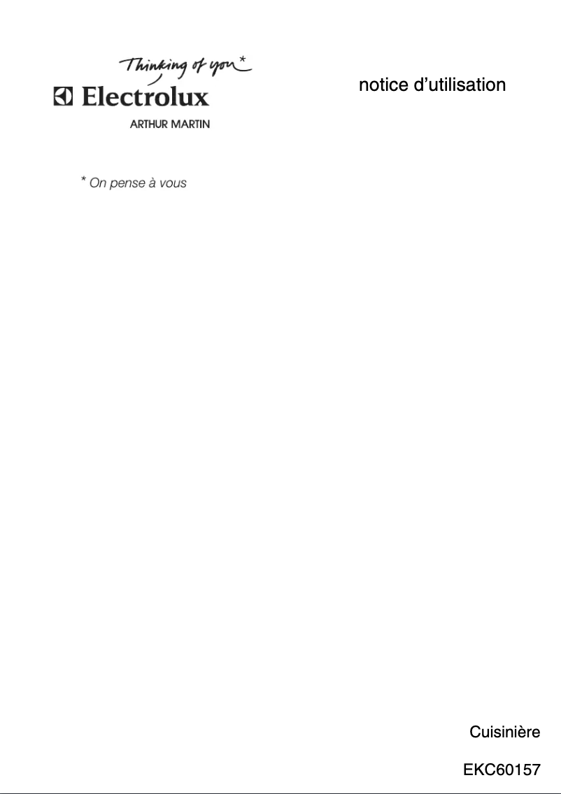 Page n°1 - Manuel utilisateur Arthur Martin-Electrolux EKC60157W