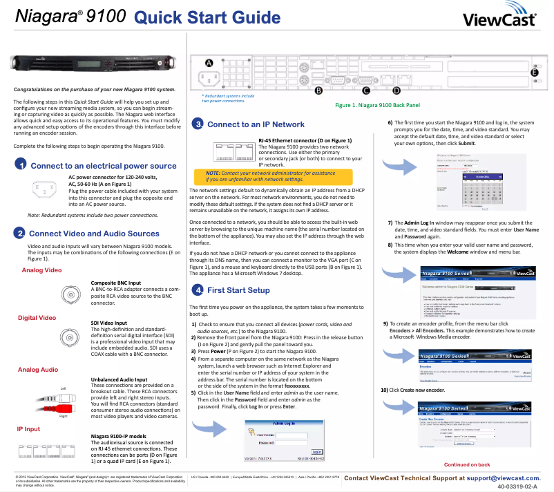 Page 1 de la notice Manuel utilisateur Niagara 9100