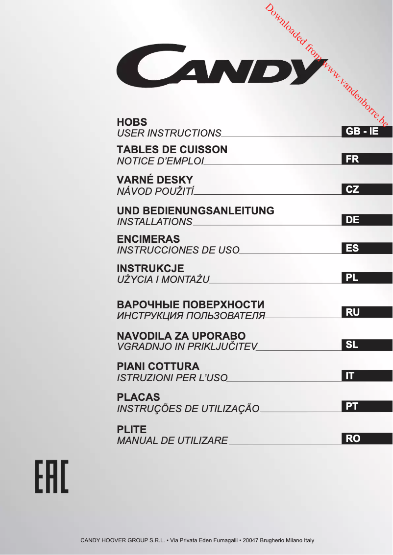 Page n°1 - Manuel utilisateur Candy CFX 75 P