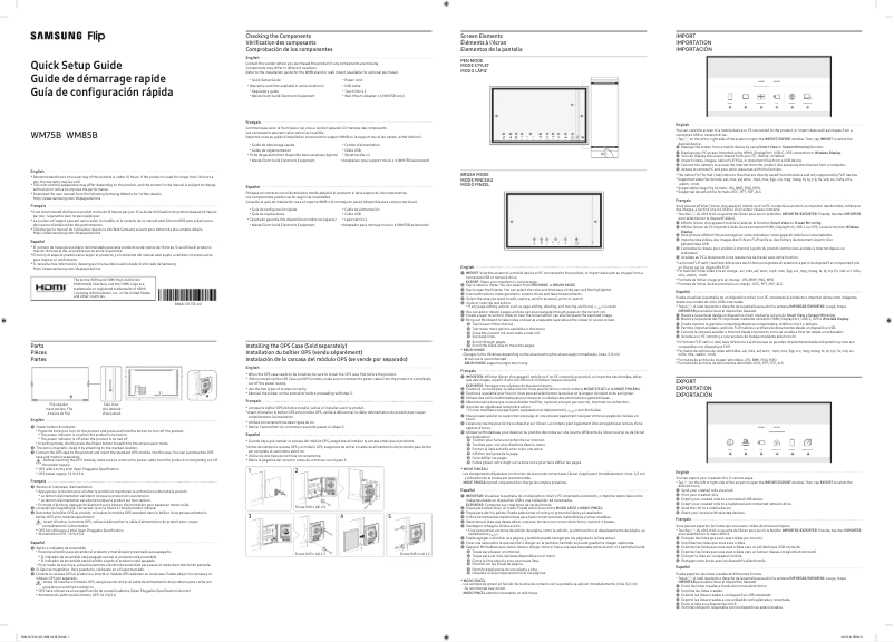 Page 1 de la notice Manuel utilisateur Samsung WM85B