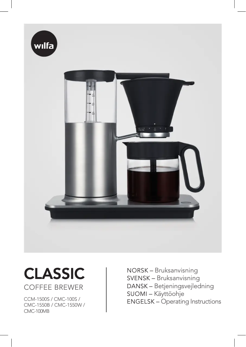 Page 1 de la notice Manuel utilisateur Wilfa Classic+ CMC-100S