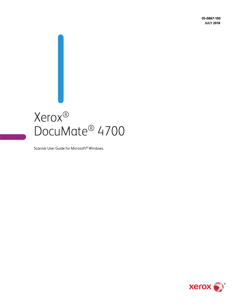 Page 1 de la notice Manuel utilisateur Xerox DocuMate 4700