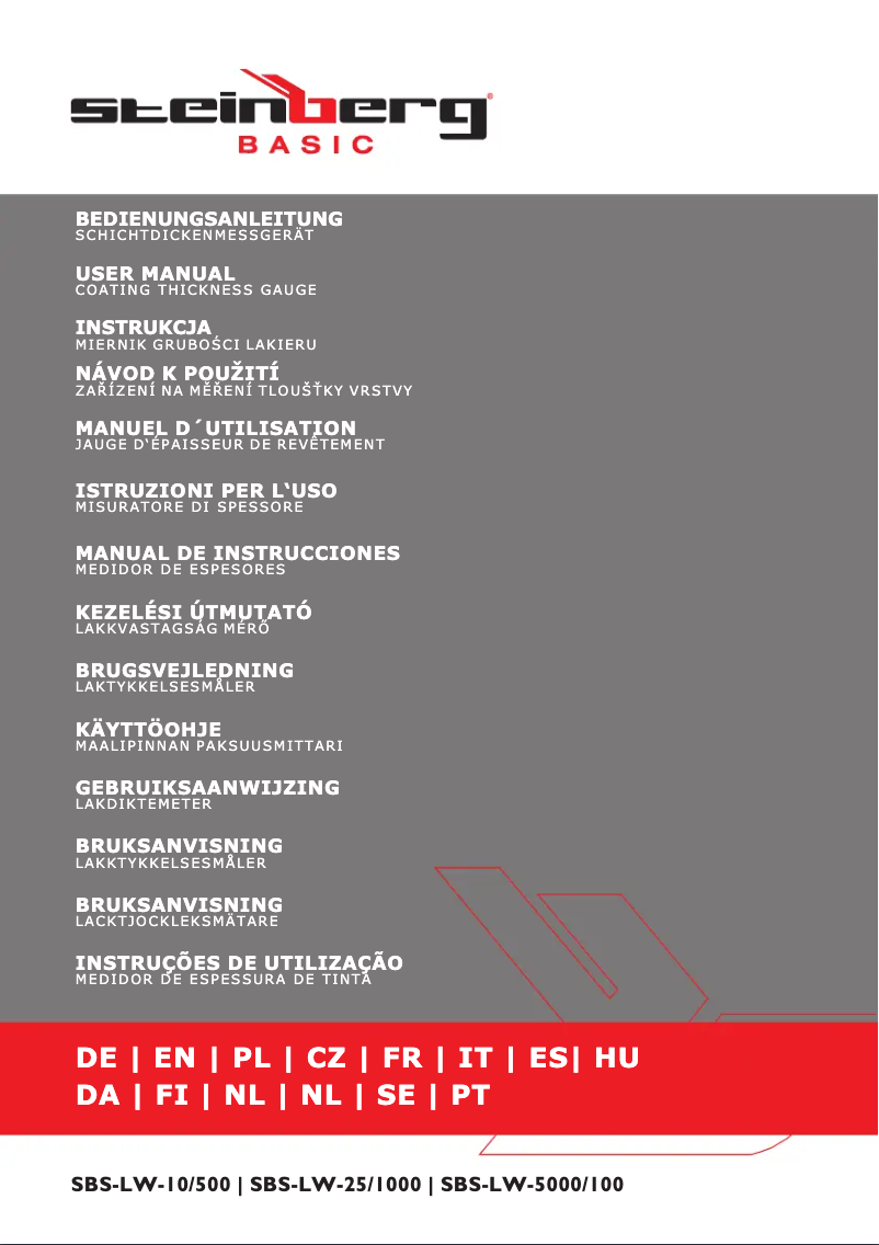 Page 1 de la notice Manuel utilisateur Steinberg SBS-LW-25/1000