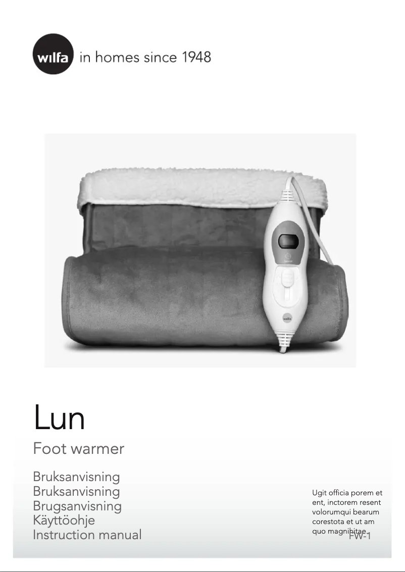 Image de la première page du manuel de l'appareil WFW-1